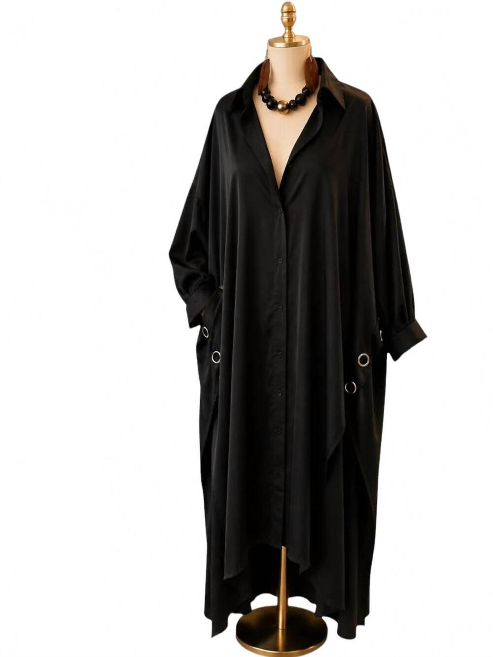 NEW KARA CHIC women's trench duster in black